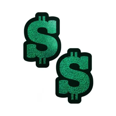 Pastease Money Green Glitter Dollar Sign Nipple Pasties