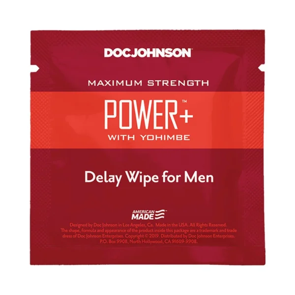 Power+ With Yohimbe Delay Wipes For Men 10 Pack