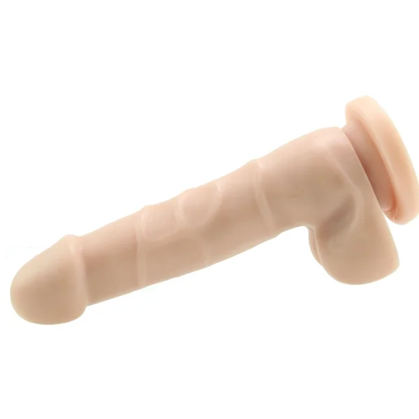 Dr. Skin Basic 7 Inch Realistic Dildo With Balls & Suction Cup by Blush - Vanilla