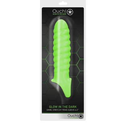 Swirl Stretchy Penis Sleeve Glow in the Dark