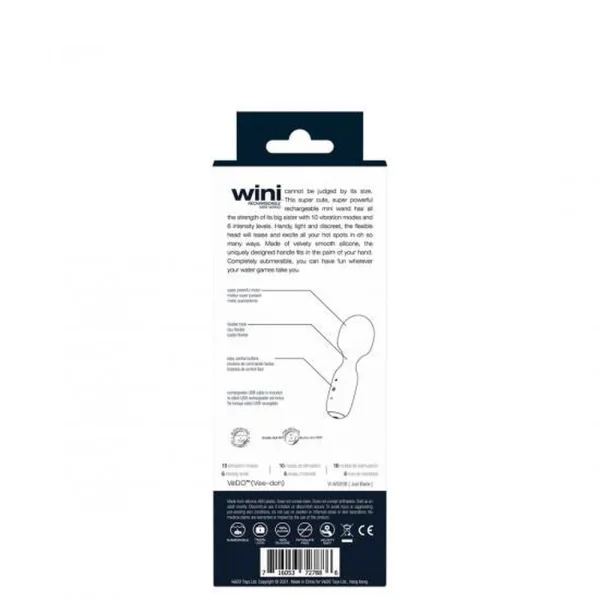 VeDO WINI Mini Vibrator Wand - Black — image 12 of 13