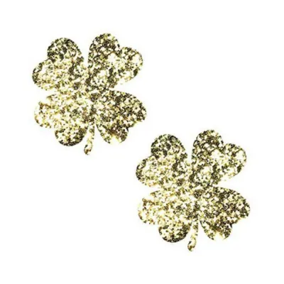 Sexy Accessories Neva Nude Pasty Clover Leaf Glitter Gold