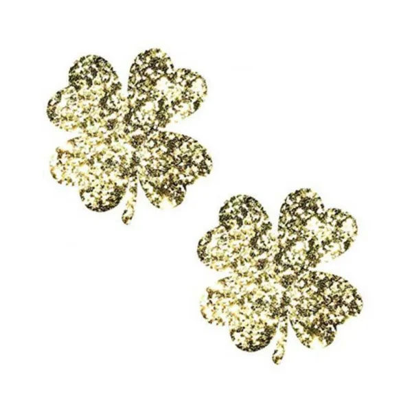 Sexy Accessories: Neva Nude Pasty Clover Leaf Glitter Gold