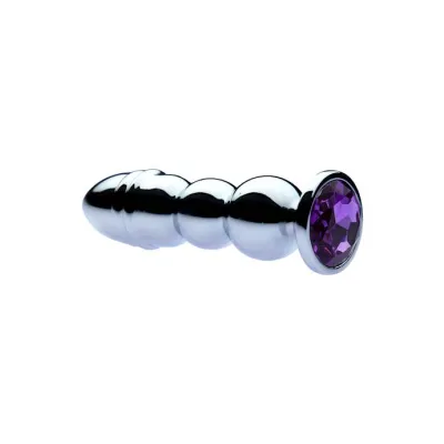 Kink Range Jewelled Triple Bulb Butt Plug 5 4 Inch Purple 5 2 Inch