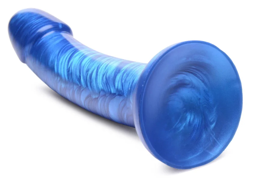 G-Tastic 7 Inch Metallic Silicone Dildo - Blue