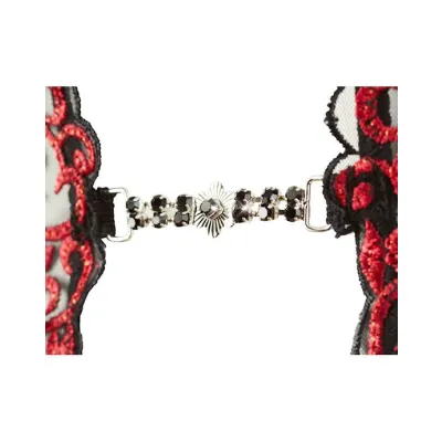 Embroidered Suspender Set Red Large