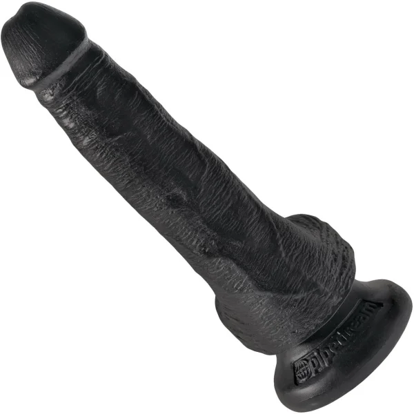 King Cock 6" Suction Cup Dildo With Balls - Black