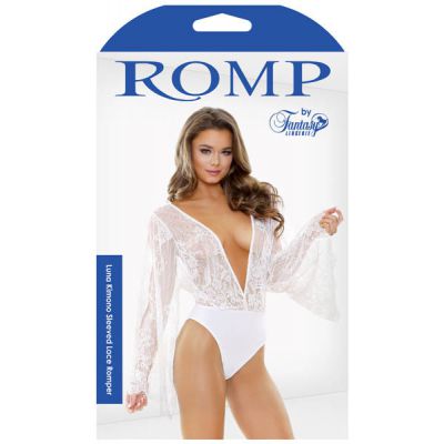 Kimono Sleeved Lace Romper M L