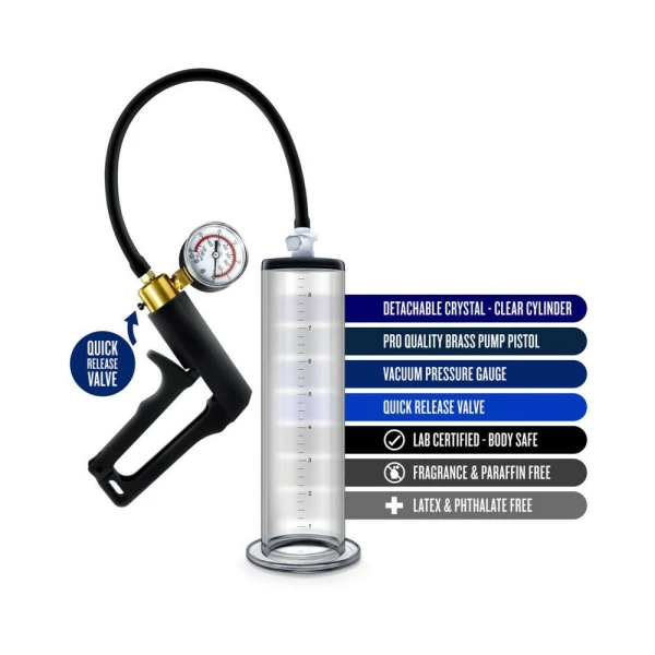 Performance - Vx7 Vacuum Penis Pump With Brass Trigger & Pressure Gauge  -  Clear — image 16 of 20