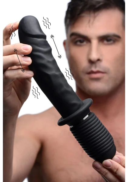 Power Pounder Vibrating And Thrusting Silicone Dildo