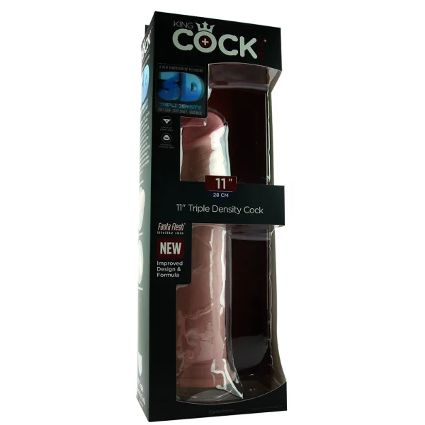 King Cock Plus 11" Triple Density Cock With Suction Cup Base - Vanilla