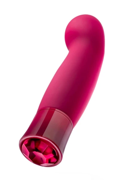 Oh My Gem Classy Rechargeable Silicone Warming G-Spot Vibrator By Blush - Garnet Red