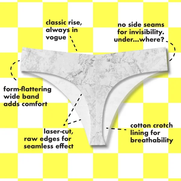 Bonks Individually Packaged Rock Bottom Seamless Thong - One Size