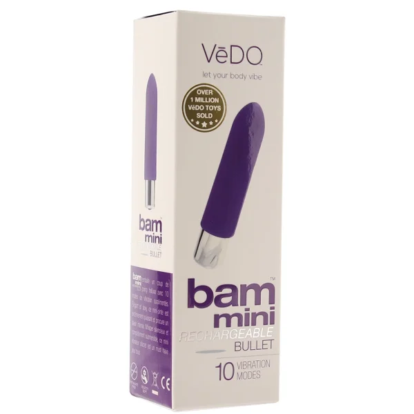 BAM MINI Rechargeable Bullet Silicone Vibrator by VeDO - Indigo