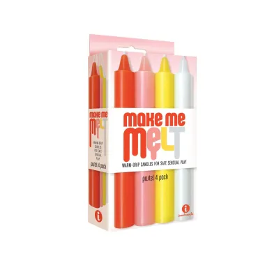 The 9 s Make Me Melt Sensual Warm Drip Candles 4 Pack Pastel