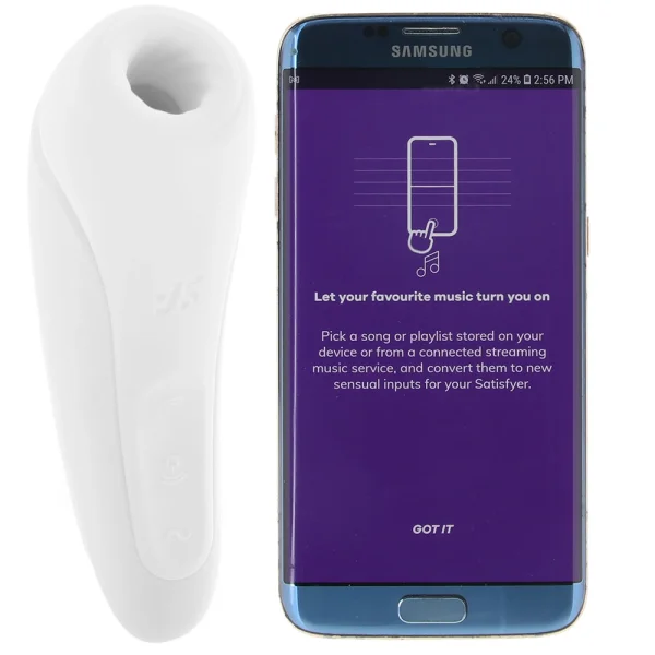 Satisfyer Curvy 1+ Pressure Wave Rechargeable App Enabled Clitoral Stimulator - White — image 8 of 13