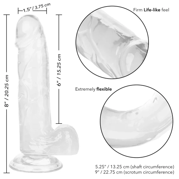 Size Queen 6 inch-15.25 Cm - Clear