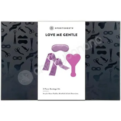 Sportsheets Love Me Gentle Bondage Kit With Acrylic Heart Paddle Silky Blindfold Restraints