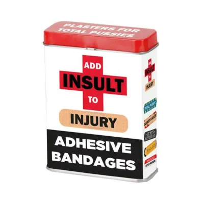 Add Insult To Injury Plasters band aids With Assorted Sayings 12 piece Display