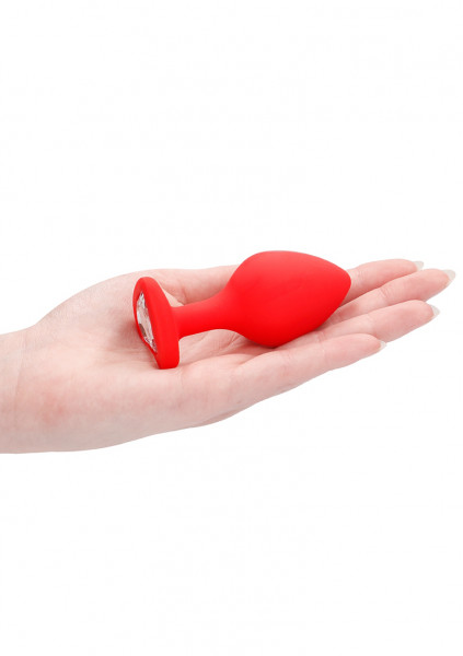 Diamond Heart Butt Plug - Large - Red - Small Butt Plug