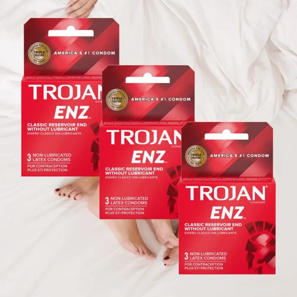 Trojan ENZ Condoms Without Lube | Dry Condoms