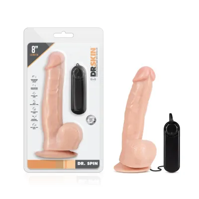 Dr Skin Dr Spin 8 Inch Gyrating Realistic Dildo Vanilla