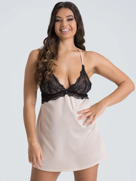 Lovehoney Jewel Satin Pearl Blush Chemise Set