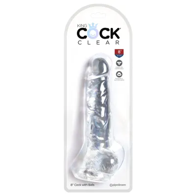 King Cock Clear 8 Cock with Balls