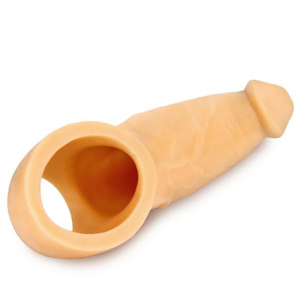 9 Inch Realistic Performance Penis Sleeve Natural Silicone Girth Enhancer