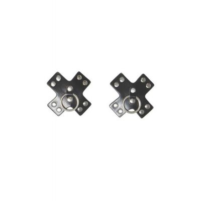Studded Cross Pasties With Metal Rings