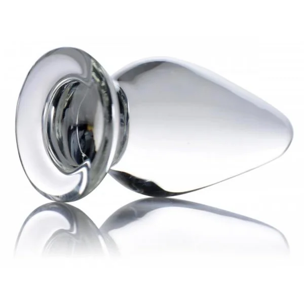 Ember Weighted Tapered Anal Plug Glass Clear