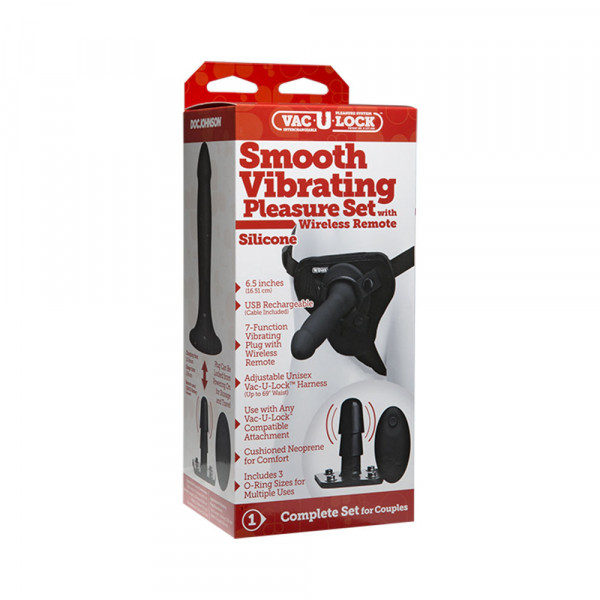 Vac-u-lock Smooth Pleasure Set Vibrating Black