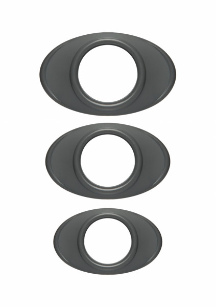 Easy-Grip C-Ring Set - Grey - Steel Cock Ring