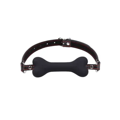 Woof Woof Bone Gag Black