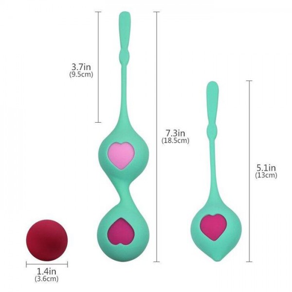 Combination Duo Tone Kegel Ball and Pleasure Ball Exerciser Set