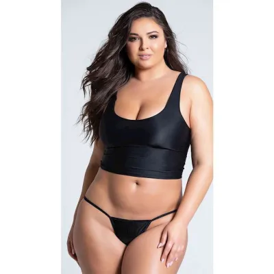 Allure Low Rise Jacinda Thong Black Os xl
