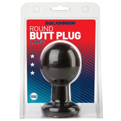 Round Butt Plug Large Black