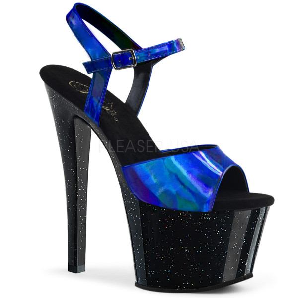7 inches Heel, 2 3/4 inches PF Holographic Ankle Strap Sandal — image 9 of 12