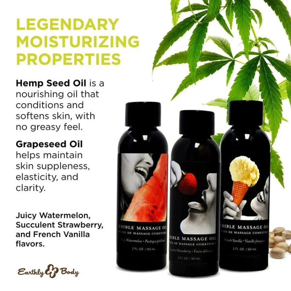 Hempseed Edible Massage Oil Gift Set | 2oz x 3