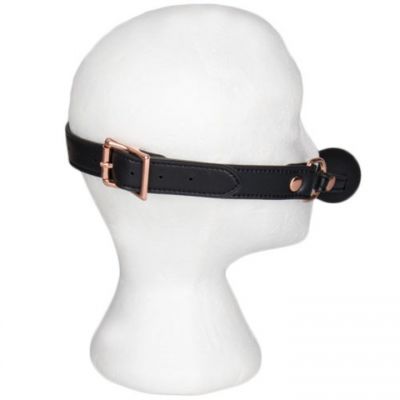 Bondara Bound Black Faux Leather Silicone Ball Gag