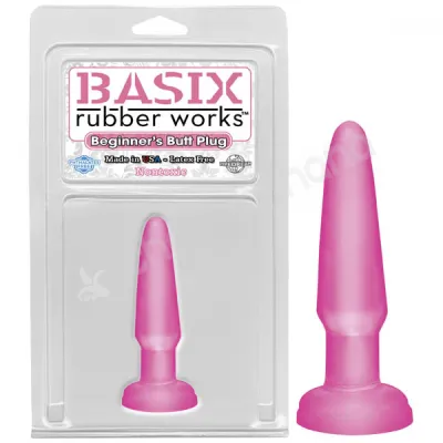 Basix Rubber Works Pink Beginner s Butt Plug