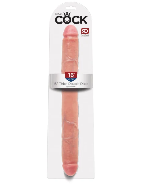 King Cock 16 Inch Thick Double Dildo flesh