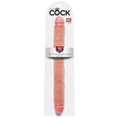 King Cock 16 Inch Thick Double Dildo flesh