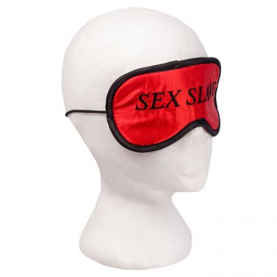 Sex Slave Red Satin Embroidered Eye Mask