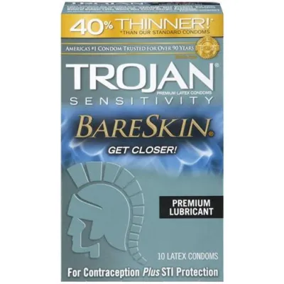 Trojan Sensitivity Bareskin Lubricated Condoms 10 Pack