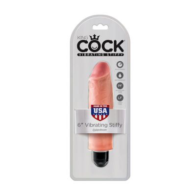 King Cock 6 In Vibrating Stiffy Flesh 6inch