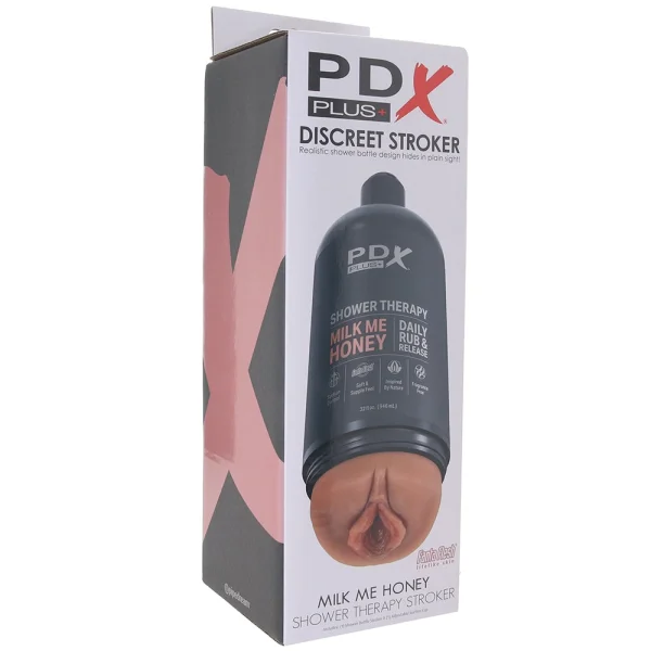 PDX Plus Shower Therapy Milk Me Honey Discreet Penis Stroker By Pipedream - Caramel