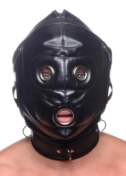 Strict Bondage Hood With Penis Gag O/S Black