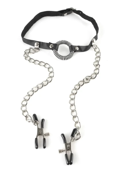 Fetish Fantasy Series O-Ring Gag Nipple Clamps