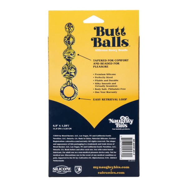 Naughty Bits Butt Balls Silicone Booty Beads